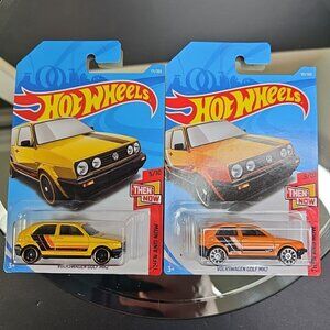 Volkswagen Golf MK2 Pair Hot Wheels Then Now And New Sealed #171 #95